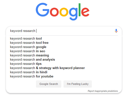 Google Autosuggest keyword tool